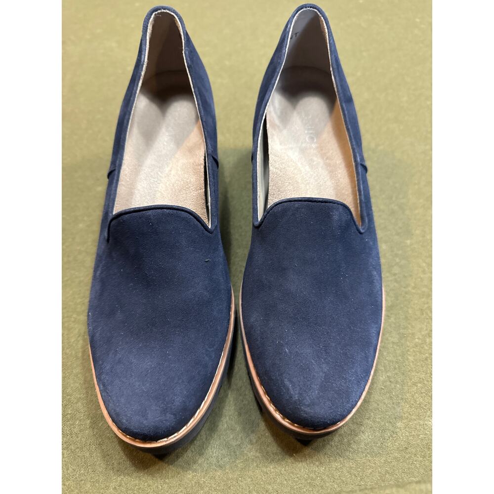 Vionic Water Repellent Wedges Willa Wedge Loafers Blue Cushioned Womens Size 8